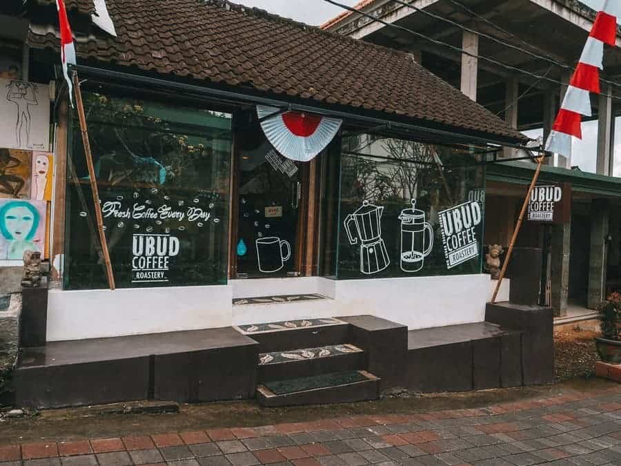 The shopfront of Ubud Coffee Roastery