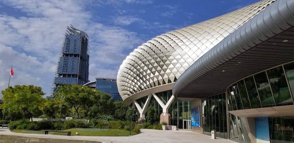 The theatres on the bay building looks like a huge Durian fruit 