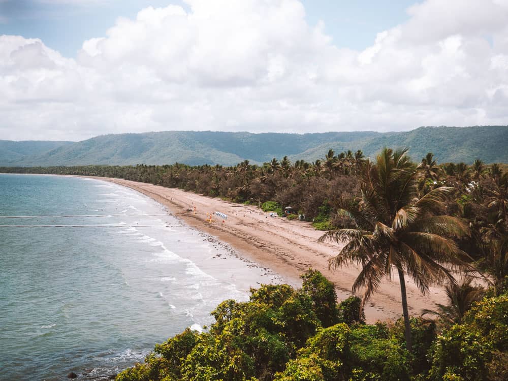View of Four Mile Beach from the end of Macrossan Street, Port Douglas