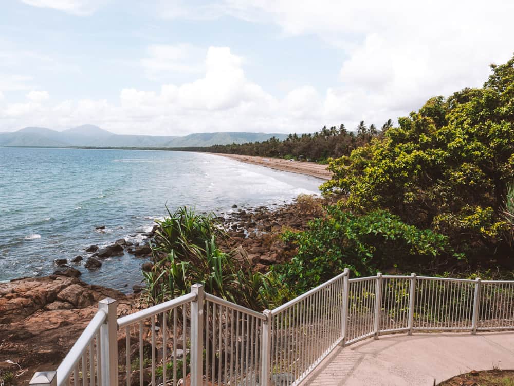 Walking path with a view over a beach in Port Douglas, Queensland, Australia