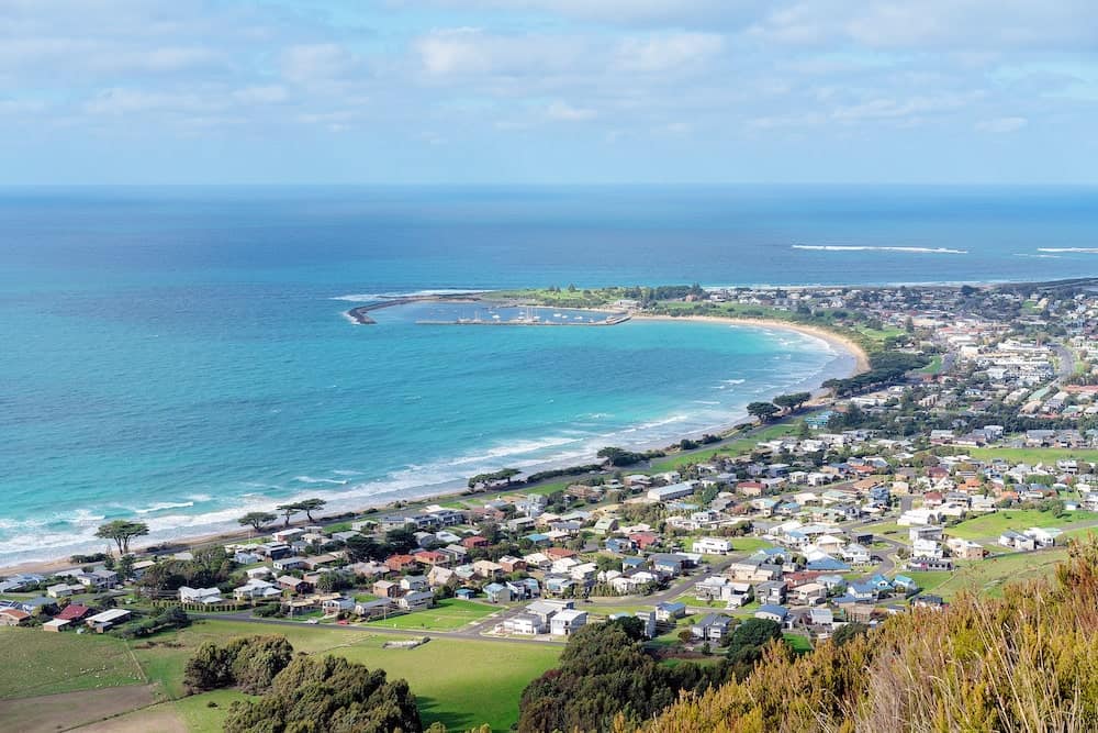 Apollo Bay Aerial view - - Romantic Weekend Getaways from Melbourne for couples