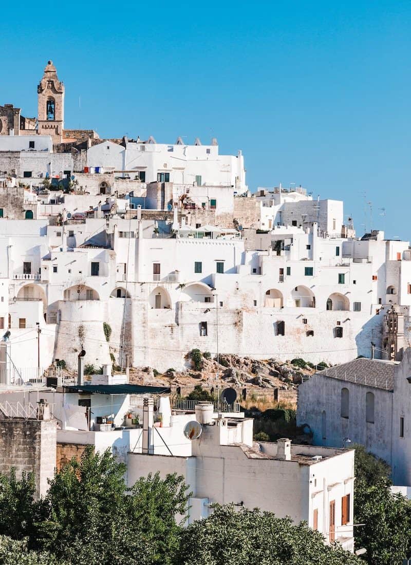 Puglia is one of the most beautiful cities in Italy with its white washed buildings, beautiful beaches, and blue skies
